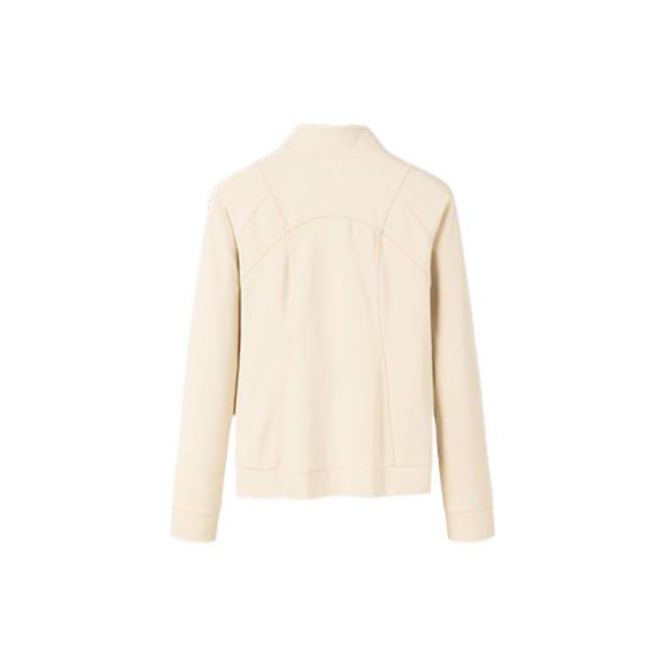 Anta Training Series Solid Color Zip Stand Collar Sports Jacket Women Jacket Off-White 962247707-2