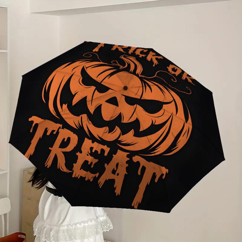 1 Stück Halloween Süßes oder Saures Regenschirm mit Kunststoffgriff, Geeignet für alle Jahreszeiten Zuhause Reise Outdoor-RegenschirmDD1080