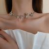 Bow necklace women's niche simple fashion versatile collarbone chain aesthetic temperament design cold wind neck chain