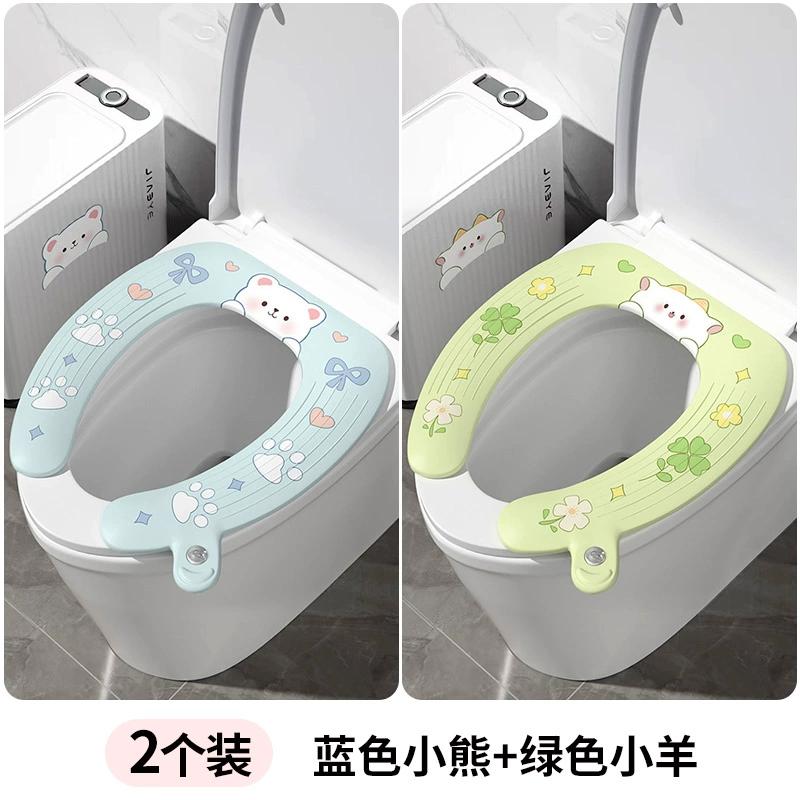 Adhesive Toilet Seat Cushion, Double-sided Waterproof with Built-in Fragrance Toilet Seat, Suitable for All Seasons, Cute Animal Seat Cushion