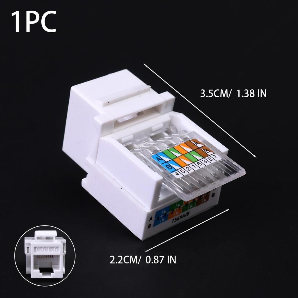 1-10PCS Cat5e Cat6 Tool-Less Keystone Jack Connector Adapter, Keystone Module Connector Internet Network Ethernet LAN Cable Cat6