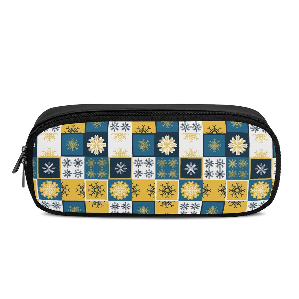Leather Pencil Case with Elastic Bands and Interior Mesh Pocket for Study Work and Travel