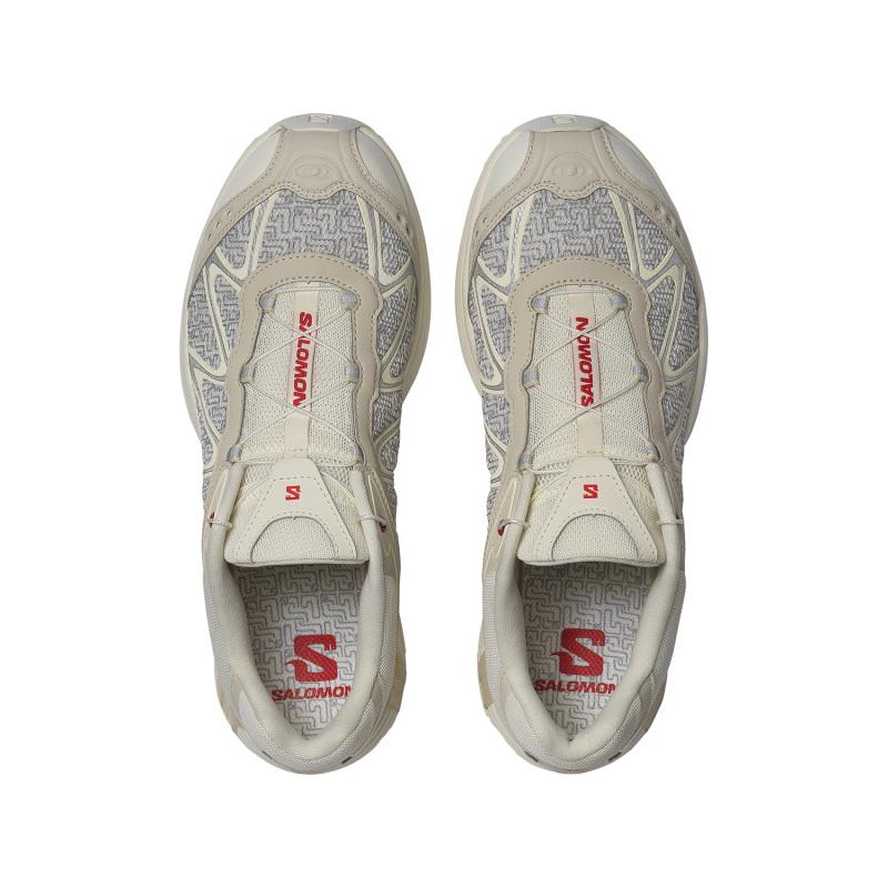 SALOMON Cushioning Anti-Slip Wear-Resistant Breathability Low-Top Running Shoes Unisex Vanilla Earth Gray Fire Red Sneakers 478479