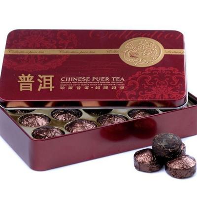 Pu-erh Ripe Tea Mini Golden Tuos - Sticky Rice Fragrance, Iron Box