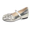 French Fairy Style Silver Bright Diamond Mary Jane Shoes Female Inner Height Increase Word with Round Head Ballet Shoes Beautiful Single Shoes