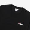 FILA Solid Color Crew Neck Pullover Long Sleeve T-Shirt Men Tops Black FS2RLF1101X-BLK