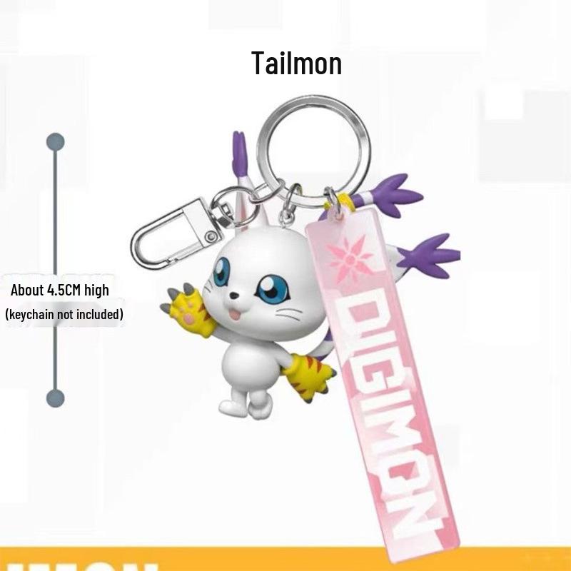 Authentic 3D Digimon Keychain: Agumon & Gabumon Anime Pendant Toy