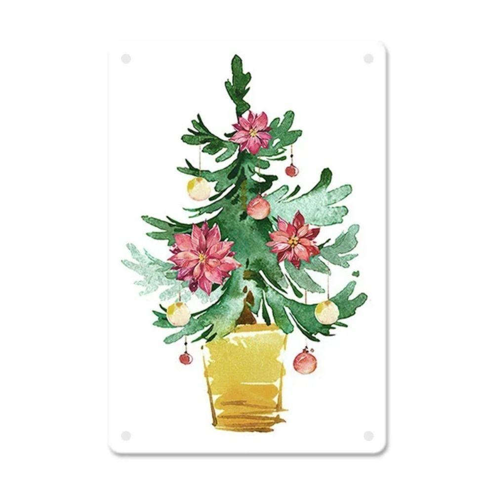 Vintage Christmas Metal Tin Sign Home Festive Wall Decor