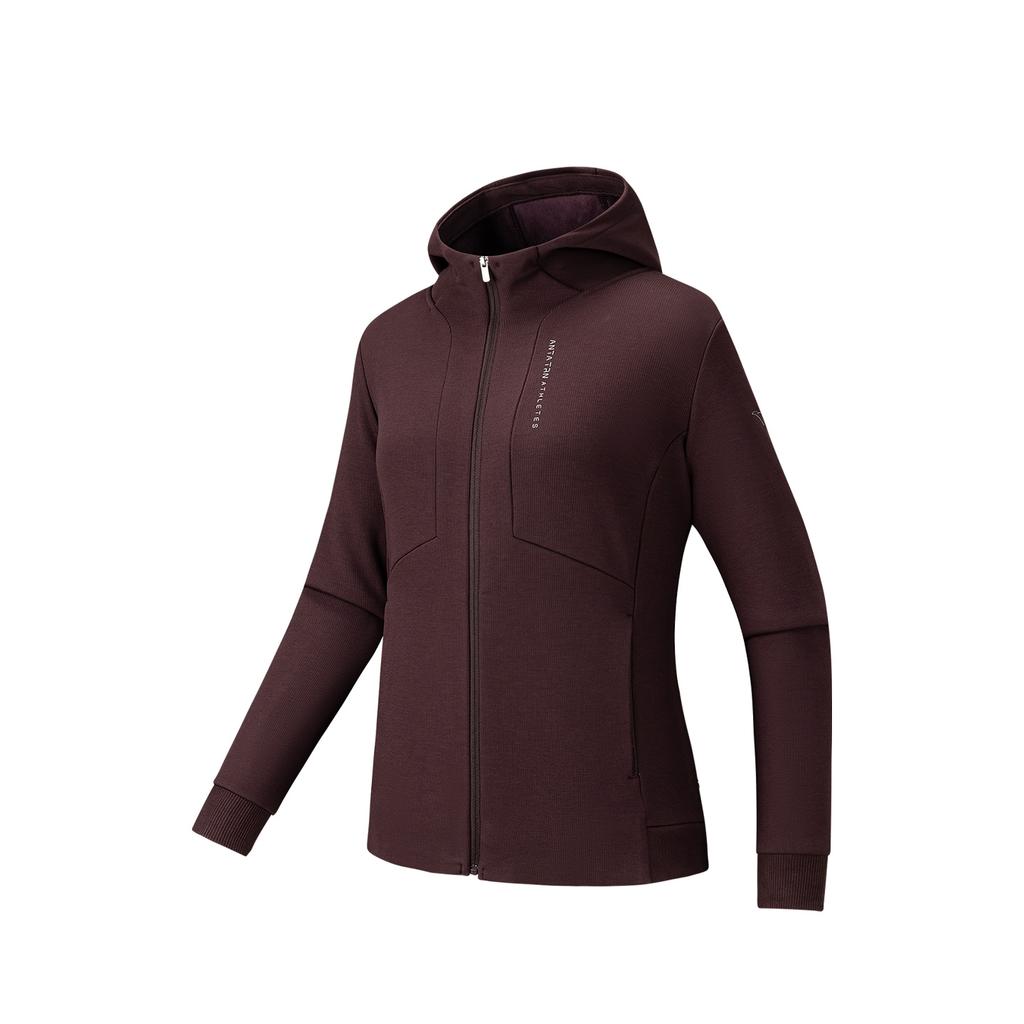 Anta Training Series Letter Hooded Casual Simple Warm Sports Jacket Women jackets 162547711N-3