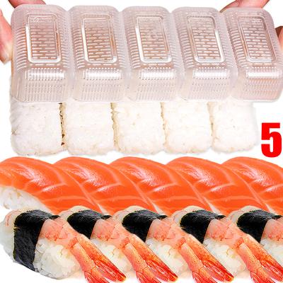 5/1 Gitter Reisbällchenform Mini Quadrat Sushi Set Antihaft-Druck Aufbewahrungsbox Lunch-Tool DIY Home Küche Klar Onigiri Formen