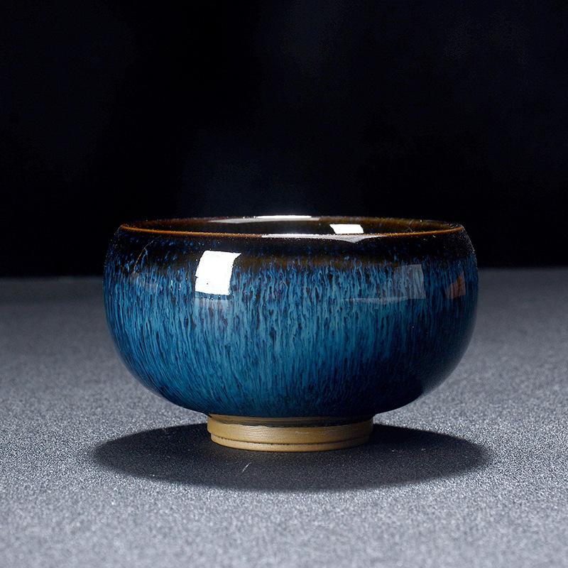 NEW Brushed Jianzhan Firewood Master Ceramic Kiln Large Tasting Tianmu Glaze Bowl Tea Douli Cup