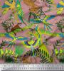 Soimoi Japan Crepe Satin Fabric Branches,Parrot & Leopard Jungle Print Fabric by the metre 42 Inch