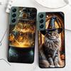 Halloween Magic Cat Phone Case For Samsung Galaxy S22 S25 Ultra S21 S10 Plus S26 Edge S20 S23 S24 FE Cover Silicone Soft TPU