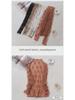 Four Seasons Lace Mesh Semi-High Neck See-Through Long Sleeve Korean-Style Blouse