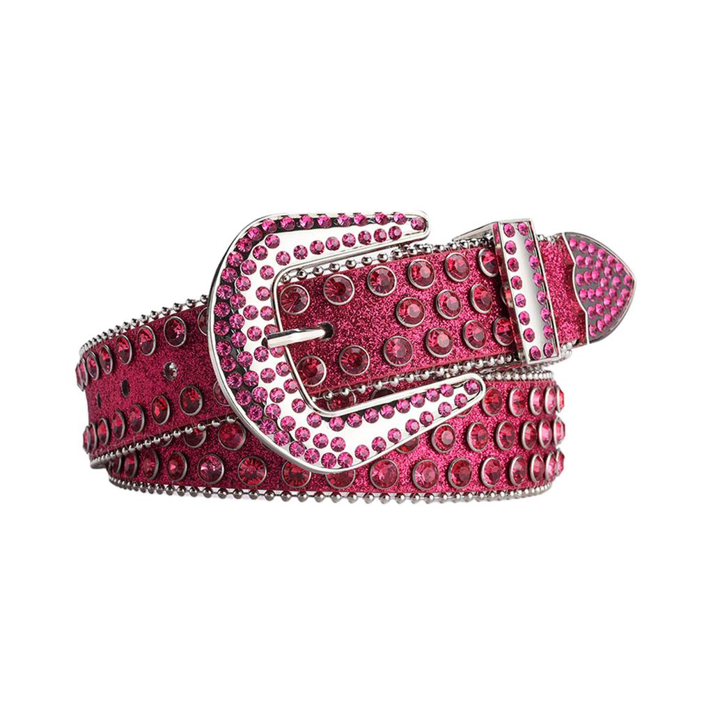 Casual Rhinestone Belts Adult Sumptuous Full Diamond Waist Belts Western Cowgirl Cowboy Fashion Belt for Jeans Skirt
