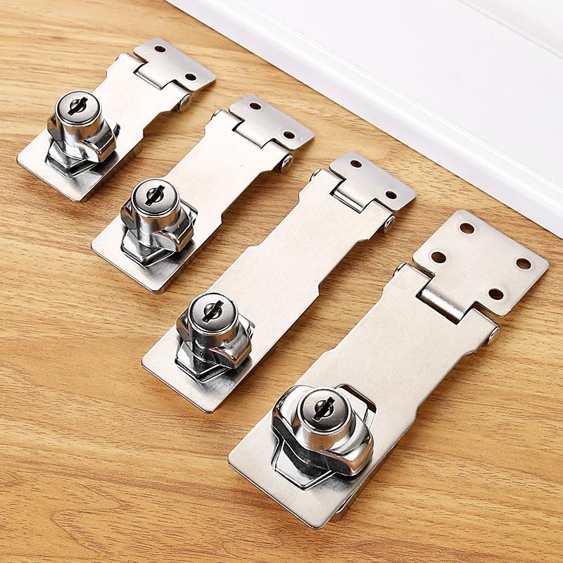 Stainless Steel Locking Hasp Latch Anti-Theft Easy Installation for DIY Home Renovation Cabinet Door Gate Lock Hardware