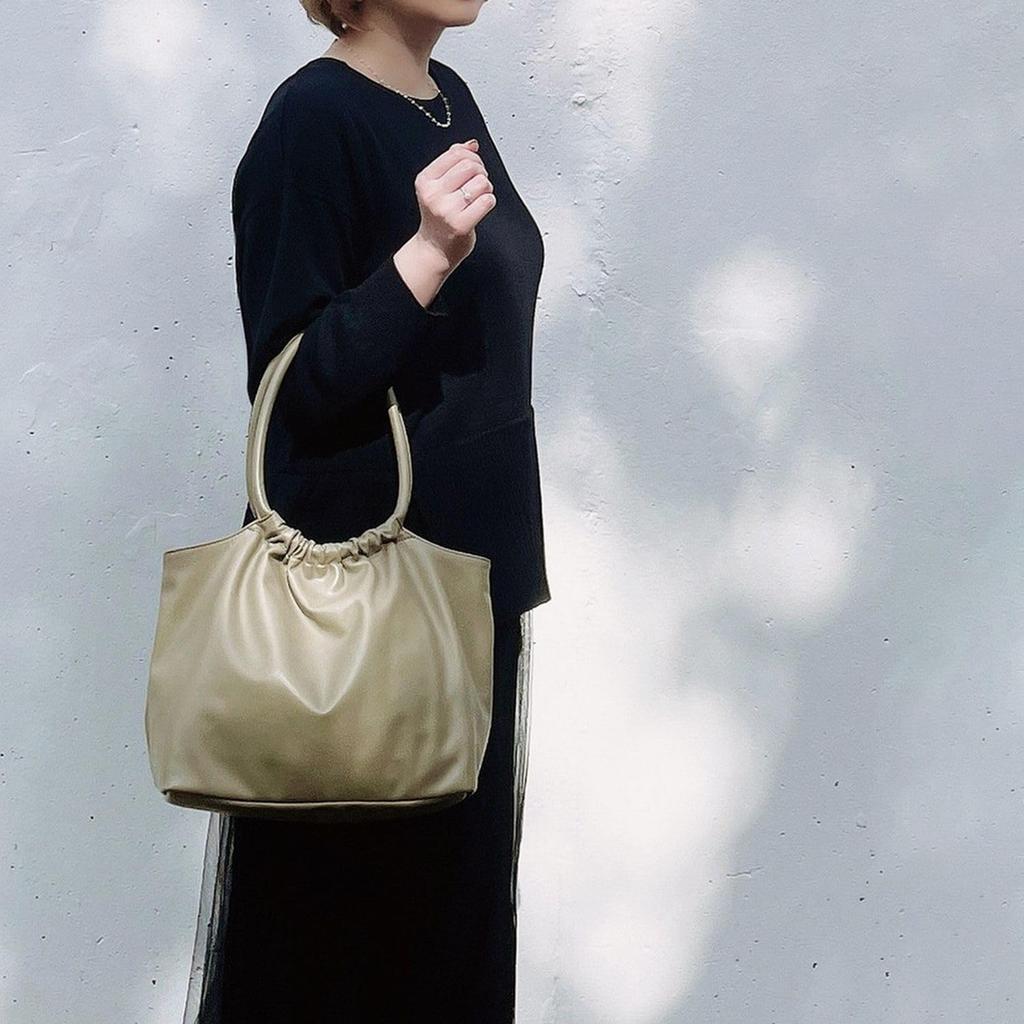 Rootote 1251 Crinkled Synthetic Leather Tote Bag LT Deli Crumpley A (Yellow)