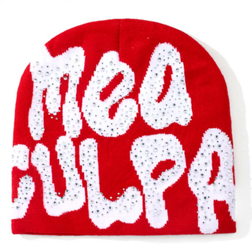 Custom Hat Manufacturer Women's Knitted Hat Designer Beanie Unisex Winter All-Over Print Acrylic Cuffed Dot Fruit Bows