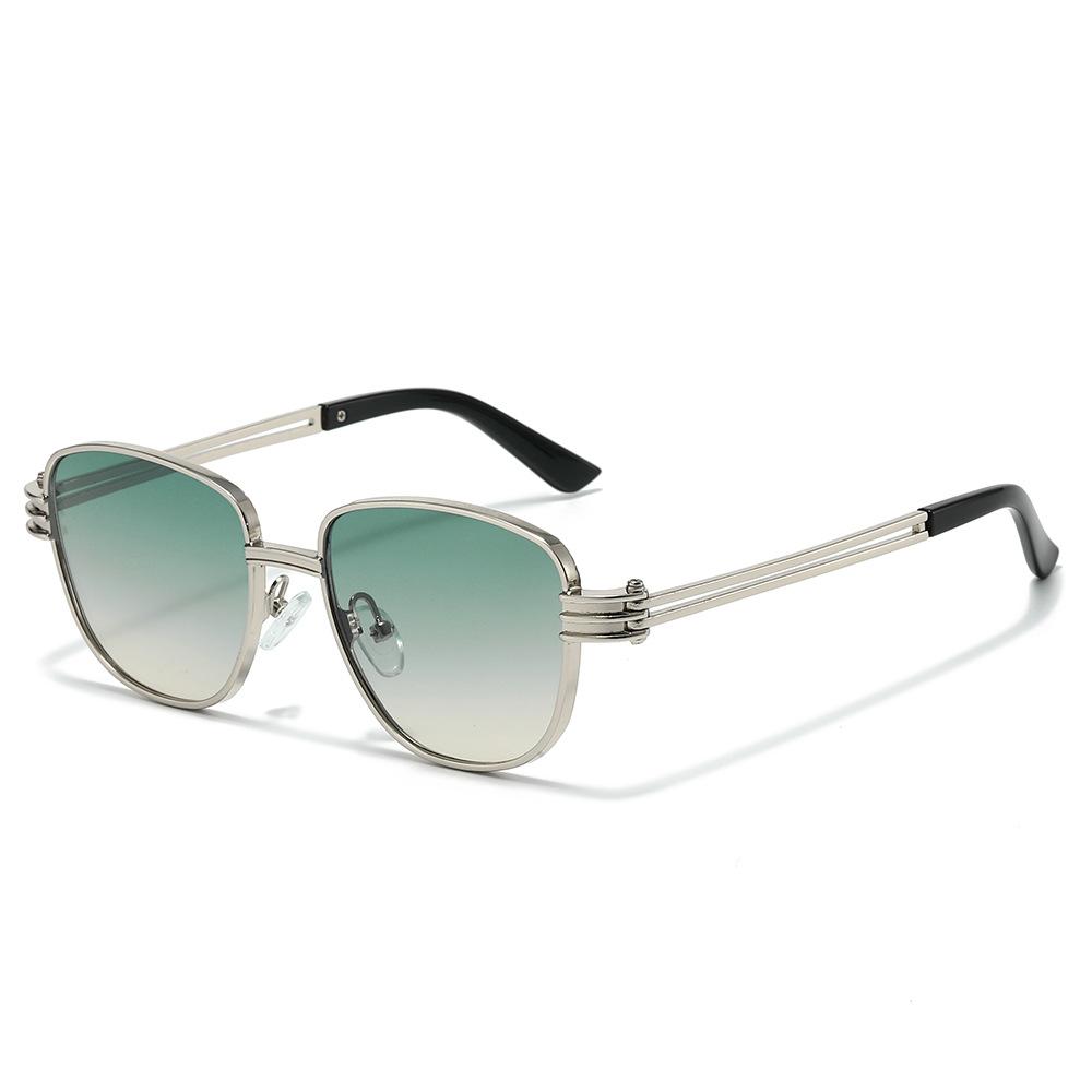 New box metal sunglasses, European and American versatile simple fashion glasses, sunglasses