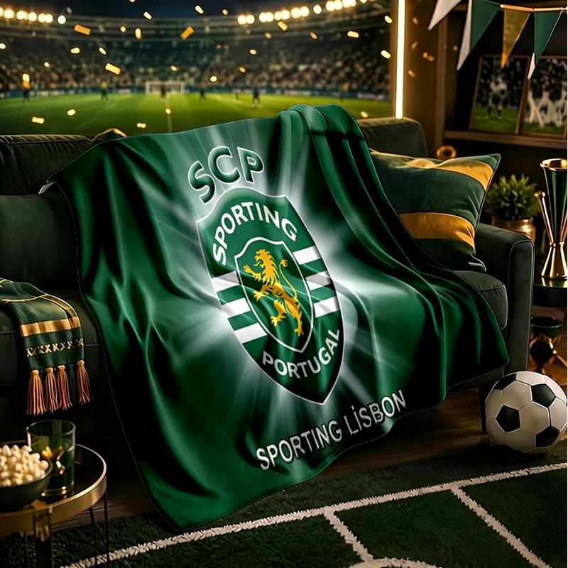 Sporting Portugal Crest Throws Blanket Flannel Blankets Plush for Couch Bed Gifts for Men Women Travel picnic blanket Christmas fan gifts