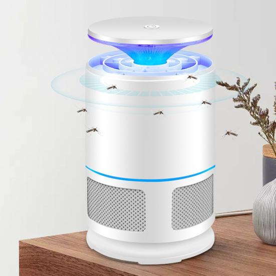 USB Fly Trap Light with 7 Blades Fan Silent UV Light Fly Catcher Home Indoor Outdoor Physical Fly Control Device LED Small Flying Animals Catching