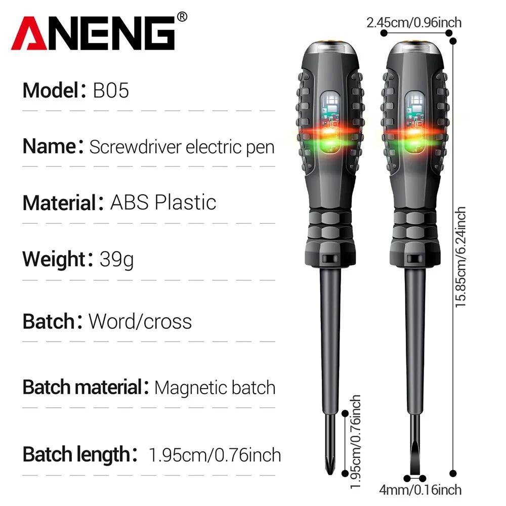 ANENG B05 Strong Torque Highlight Tester Word/Cross Electrician Screwdriver Indicator Meter Electric Pen Pocket Tester Pen Tools