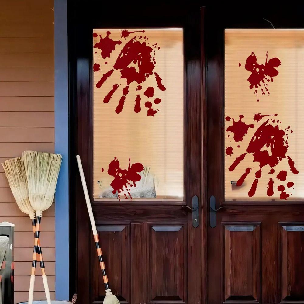 Reusable Halloween Window Stickers Scary Realistic Electrostatic Window Decals  Home Decoration