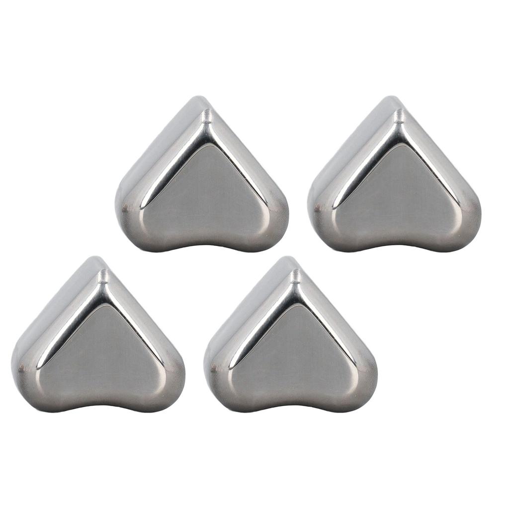 4 Packs Heart Shaped Whiskey Stones Cooling 304 Stainless Steel Reusable Chilling Rocks