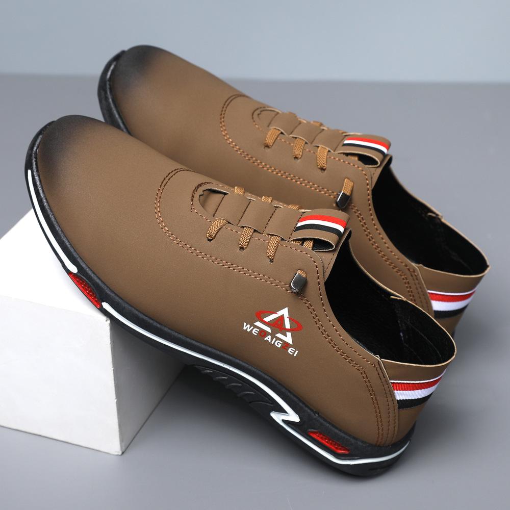 

Spring new leather men s shoes soft sole breathable light casual shoes foreign trade Korean version business comfortable leather shoes men 44