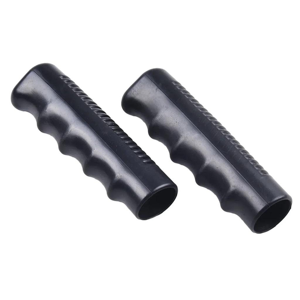 2Pcs Wheelbarrow Rubber Handles, Round Tubes Black Replacement Universal Handles PVC Anti-slip Handle Cover Industrial Tool Part
