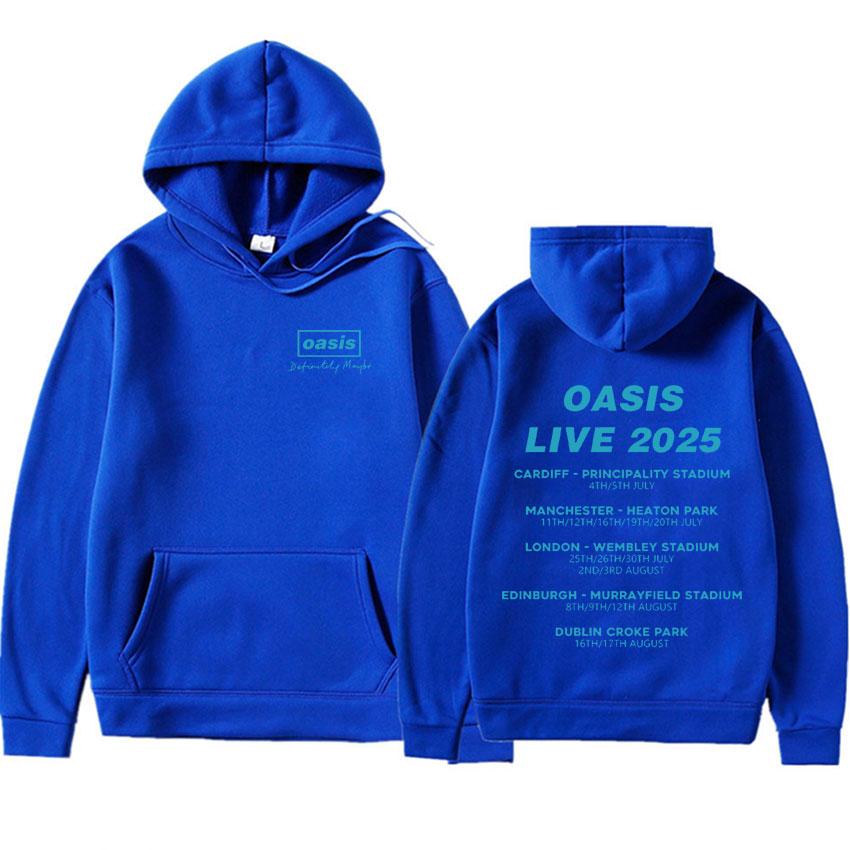 Zpěvák O-Oasis Live 25 Tour Potisk Mikina Pánská Mikiny s Dlouhým Rukávem Unisex Fleecová Volná Pulovr Y2k Oblečení