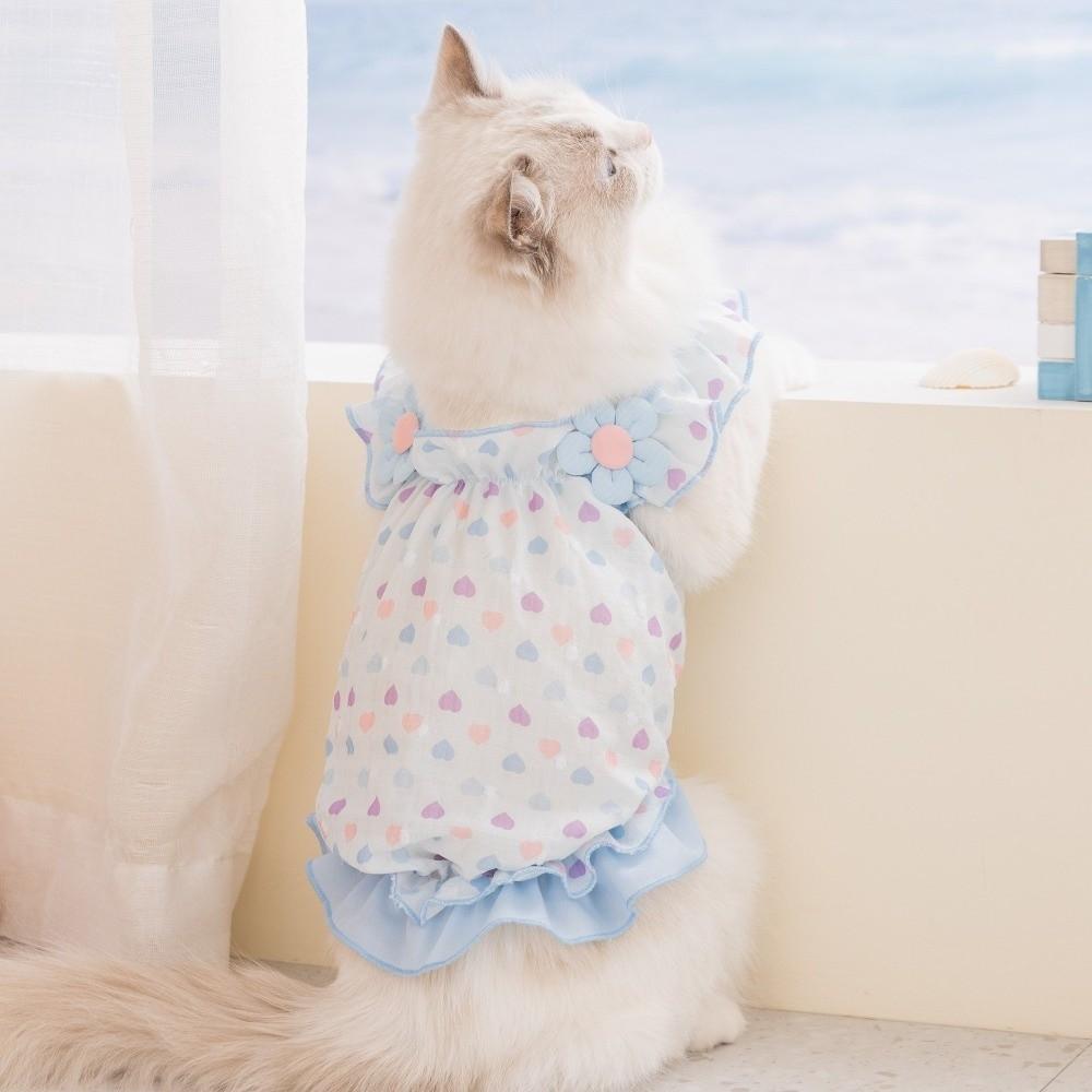 3D Floral Dog Princess Dress Comfortable Dog Vest Sweet Style Pet Harness Skirt  Small Dogs