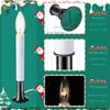 8 Pieces Electric Window Candle with Pewter Plated Base Window Candle Light Sensor Turns with Automatic On/Off for Home Christmas Holiday Party