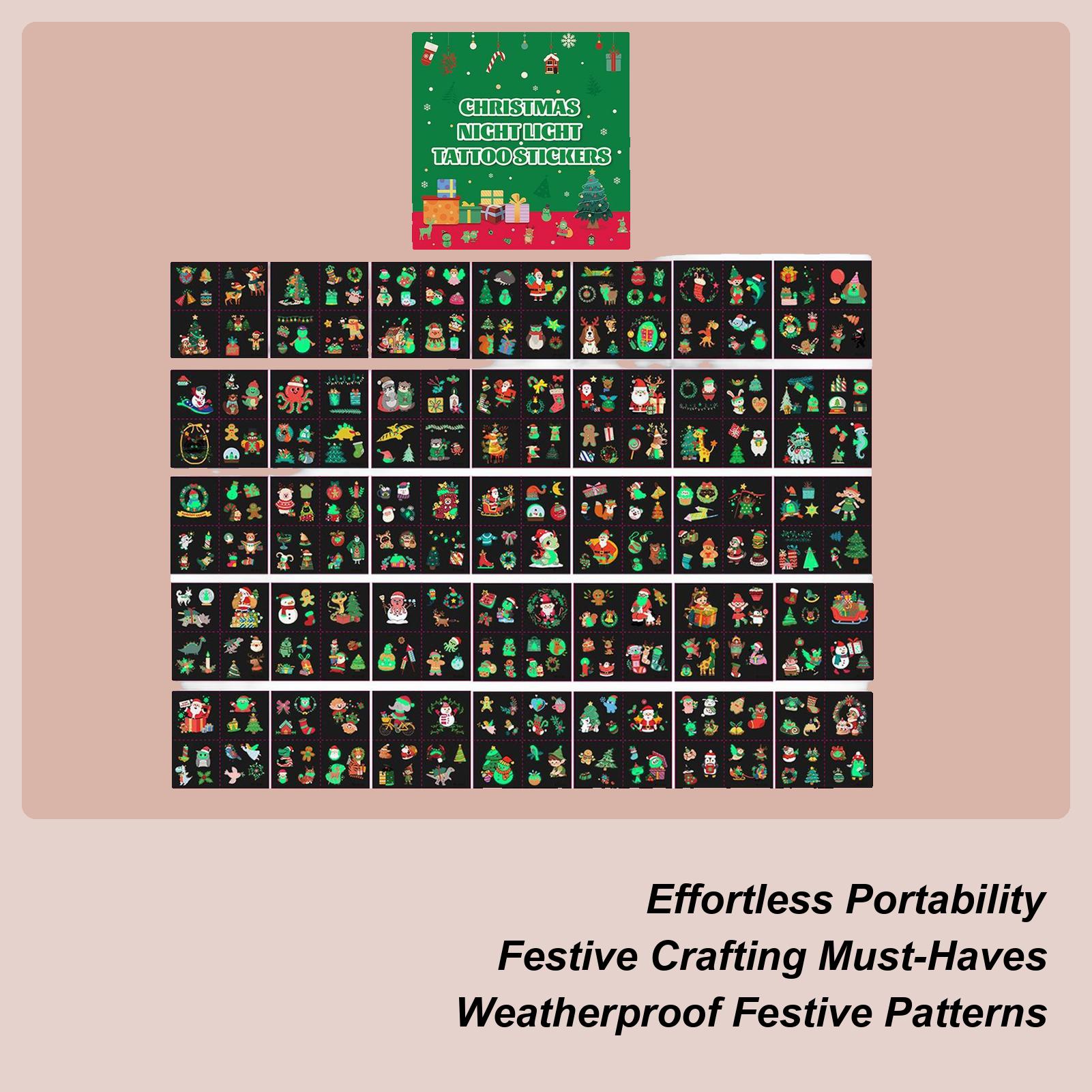 35 шт. Рождественские наклейки на тело Водонепроницаемые Милые Потостойкие Наклейки Санта Клаус Рождественские Светящиеся в темноте Наклейки Для Мальчиков Девочек CN