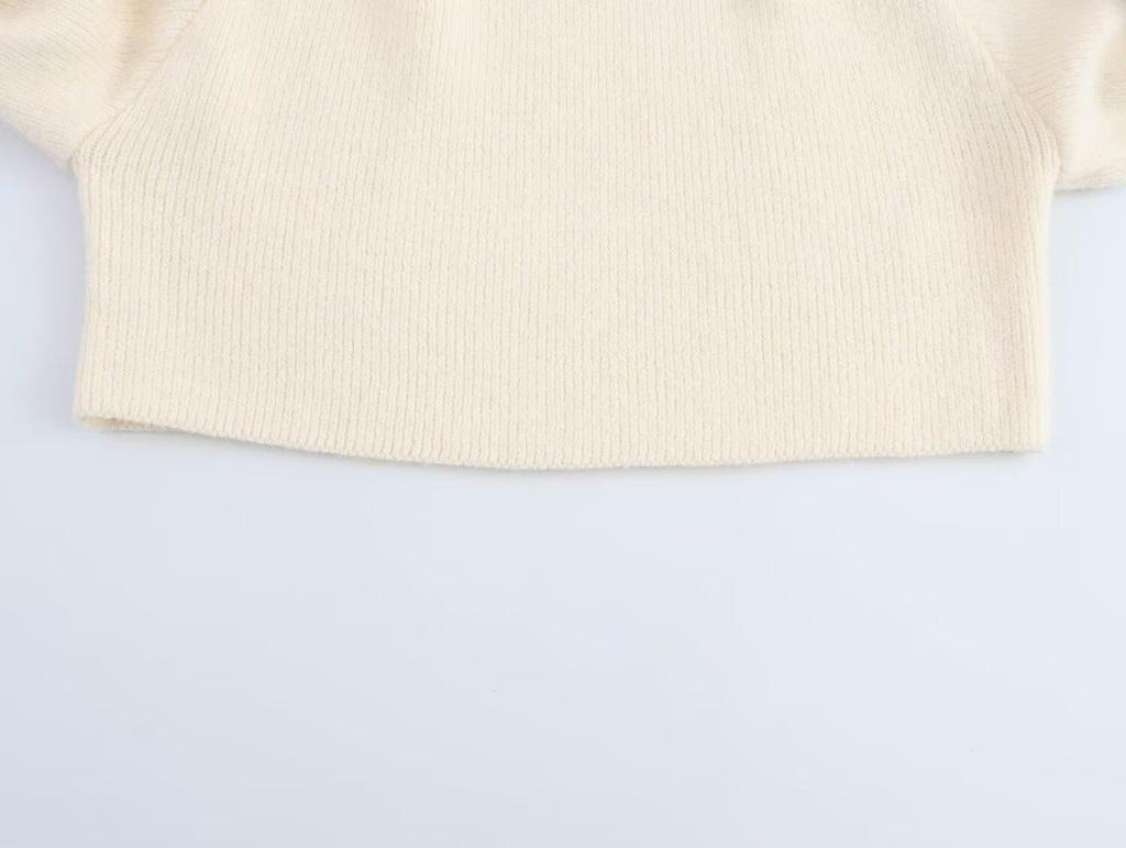 TAOP&ZA Women's Crew Neck Long Sleeve Knitted Pullover Sweater