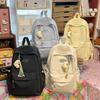 Women's Solid Color Large Capacity Backpack Student Schoolbag