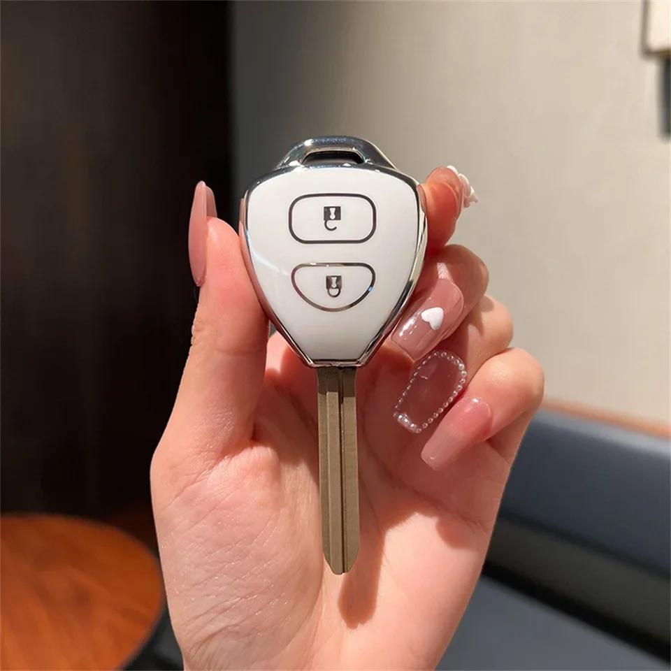 

For Toyota Corolla VIOS Camry Yaris RAV4 HiLux Cruiser Fortuner 2/3/4Buttons Auto Key Shell Fob Holder Bag Car Key Case Cover