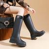 Fashion Japanese Korean Velvet Rain Boots Fashion Midsole Thick Sole Wear-Resistant Anti-Slip New Foreign Trade Style