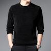 Men's Winter Padded Round Neck Sweater Solid Color Knitted Bottom Shirt