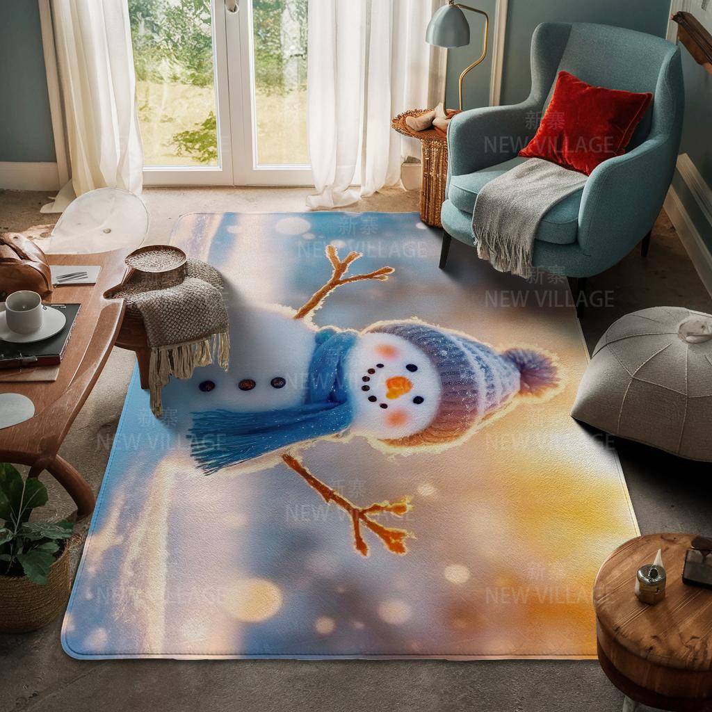 House Entrance Carpet Home Door Mat Living Room Bath Foot Bathroom Non-slip Water Absorption Rugs Bath Merry Christmas Winter