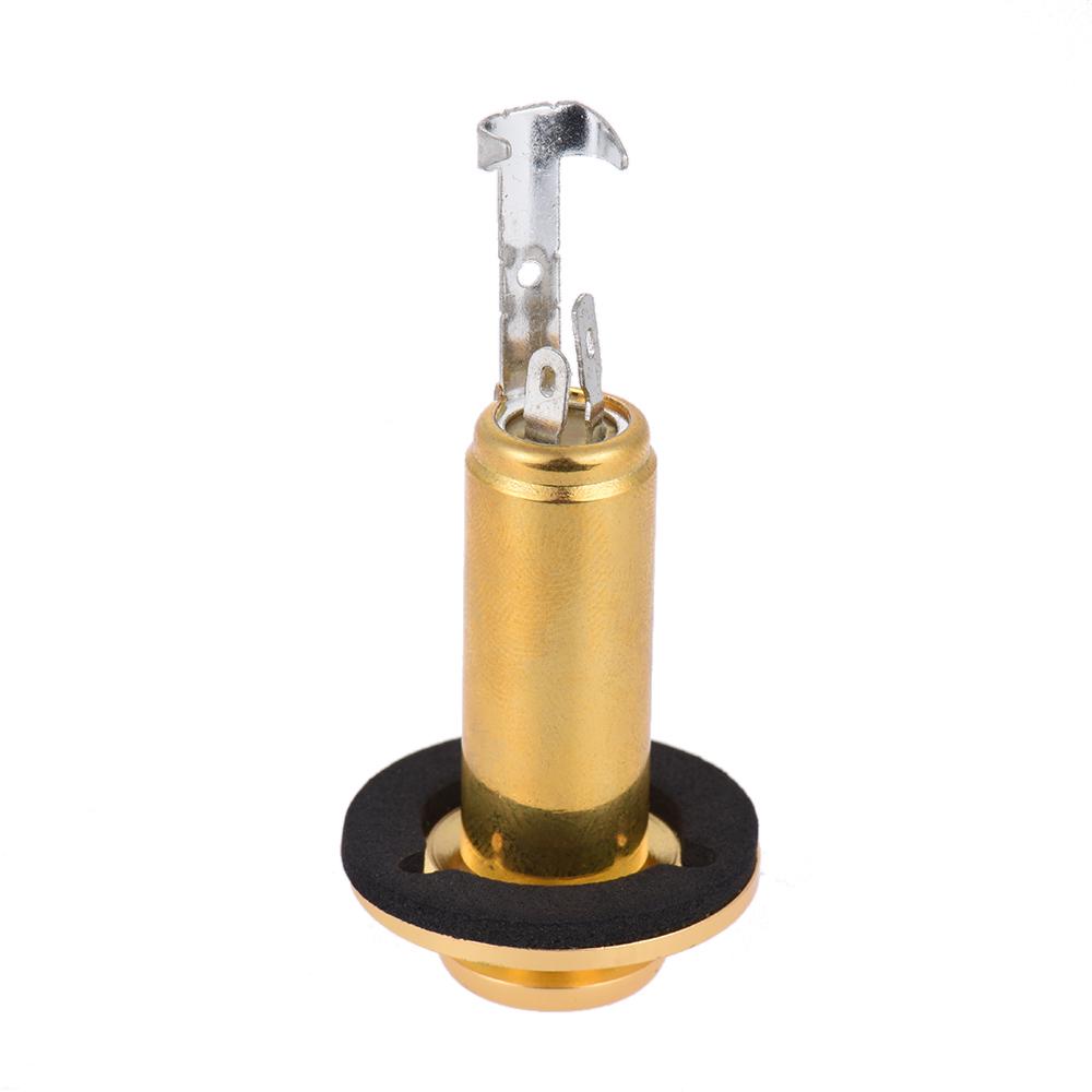 Acoustic Electric Guitar Mono End Pin Endpin Jack Socket Plug 6.35mm 1 4 Inch Copper Material with Screws Guitar Parts