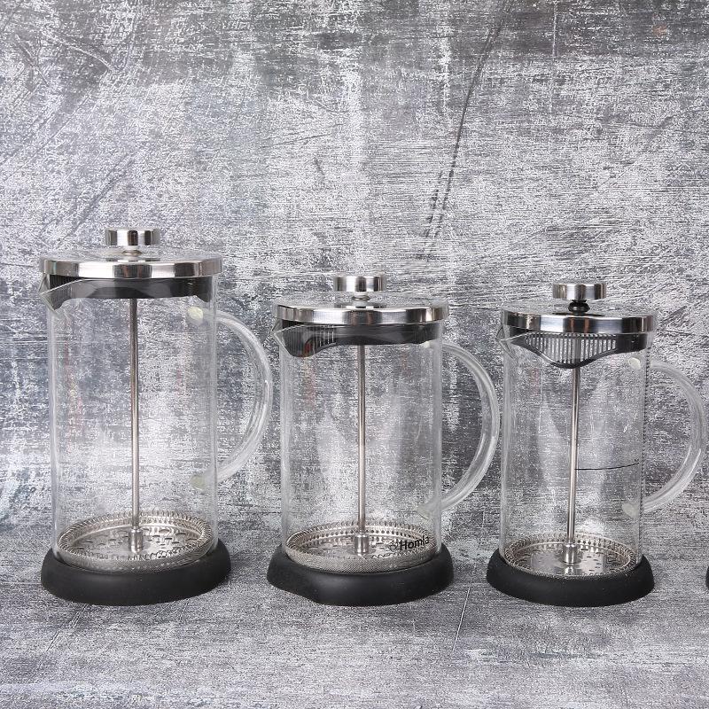 Heat-Resistant Glass Handle French Press Coffee Pot with Measuring Cup
