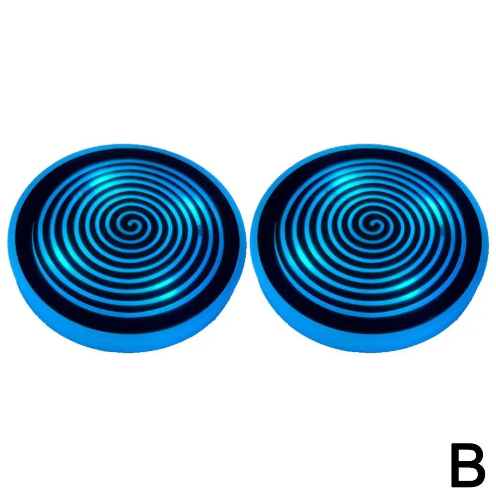 2PCS 7 Color Car LED Luminous Water Coaster Car Cup Holder Interior Decoration Atmosphere Non-slip Coaster Light Mat Bottle I6O4