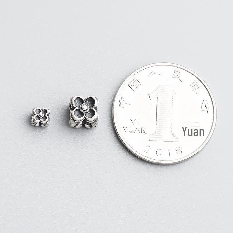 S925 Sterling Silver Geometric Flower Spacer Beads for DIY Beaded Bracelets