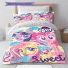 My Little Pony Vzorované povlečení Sada prošívaných dek a povlaků na polštáře Dekorace do domácnosti Dárek (1 * povlak na peřinu + 2 * povlak na polštář, bez jádra)