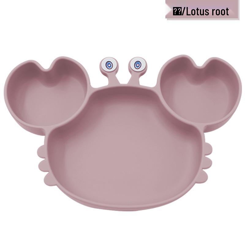 Silicone Suction Crab Plate: Divided Baby Tableware for Feeding & Weaning