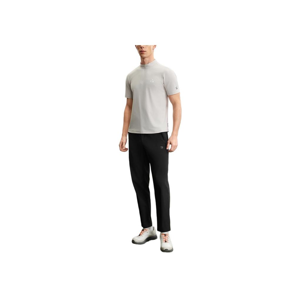 FILA SS25 Mens Outdoor Explore Series Logo Lace Woven Simple Mountain Outdoor Casual Pants Men pants Deep-Black A11M527801F-BK
