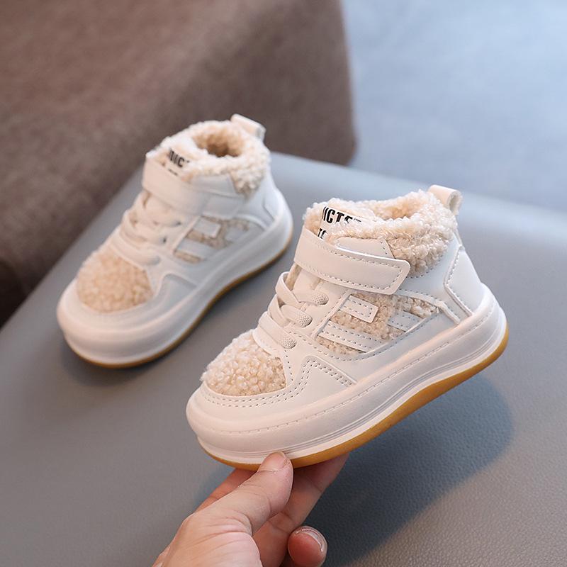 

2023 Winter Children s Non-slip Fleece-lined Cotton Snow Boots for Girls and Boys Set 22-26: 5 pairs грязно-белый