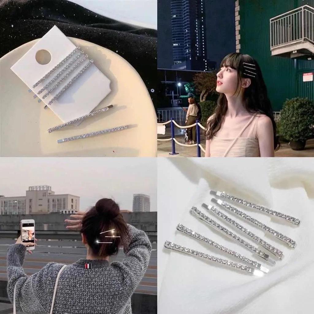 Kim Jennie Rhinestone Hair Clip: Sparkling Diamond Bobby Pin for Girls, Fairy Headdress Style