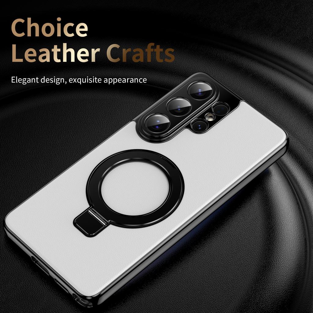 Business Leather Skin Ring Holder Case For Samsung Galaxy S26 Ultra Plus + Luxury Protective Mobile Phone Back Cover Etui